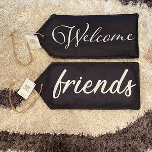 Welcome friends - black magnetic door signs